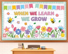 Spring Bulletin Board Set Classroom Decorations Inspirational Flower Cutouts