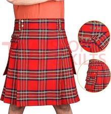 Men's Royal Stuart Utility Kilt With With Two Side  One Back Cargo Pockets