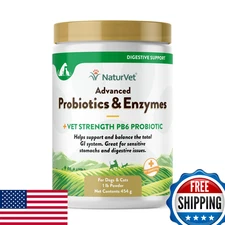 NaturVet Advanced Probiotics & Enzymes PB6 for Dogs & Cats - Sensitive Stomachs