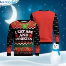 Funny Eating Booty Gingerbread Cookies Ugly Sweatshirt