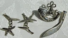 LOVELY VINTAGE WW1 WW2 ? MILITARY GURKHA KUKRI SILVER CUFFLINKS BADGE BROOCH ETC