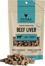 Vital Essentials Beef Liver Dog Treats, 2.1 oz  Freeze-Dried Raw  Single Ingre