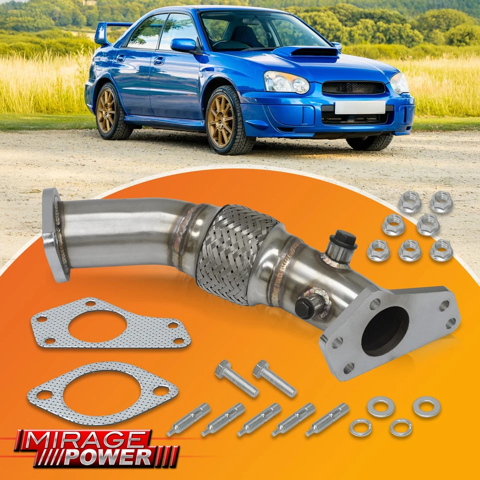 For 2002-2014 Subaru Impreza WRX STI EJ20 EJ25 2.5" Turbo Up Pipe w/ Flex Piping Foto 3 de 4