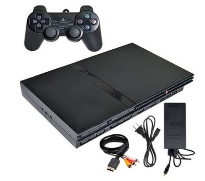 PS2 console tested working w/ power supply controllers memory card and games
