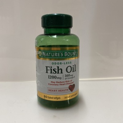Nature's Bounty Omega 3 Fish Oil Softgels 1200mg  60 Count