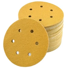 100PCS 6 in Hook Loop Sanding Disc 120 Grit 6Hole Sander Sandpaper For DA Sander