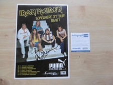 Bruce Dickinson "Iron Maiden" autograph signed A4 index card magazine image ACOA