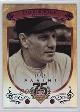 2014 Panini Hall of Fame Red Shield Blue 15/25 Leo Durocher #75 HOF Shield 0l2