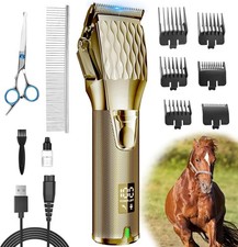 Horse Clippers, Cordless Trimmers Grooming Kit with 2500Mah Battery, Low Noise H