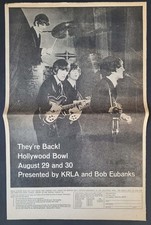 Beatles 1965 HOLLYWOOD BOWL CONCERT FULL PAGE L.A. TIMES NEWSPAPER AD - GREAT!