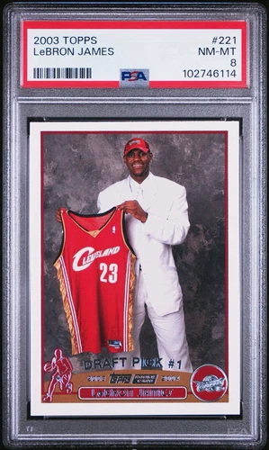 2003 Topps #221 Lebron James RC Rookie Card PSA 8 Cavaliers Lakers
