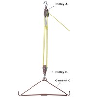 440lb Gambrel & Hoist System Deer Hogs Game Tree Hanger Gutting Pulleys & Rope 440lb Gambrel & Hoist System Deer Hogs Game Tree Hanger Gutting Pulleys & Rope