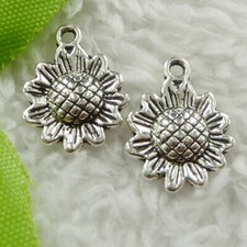 Free Ship 400pcs tibet silver Sunflower charms 16X12mm B1750