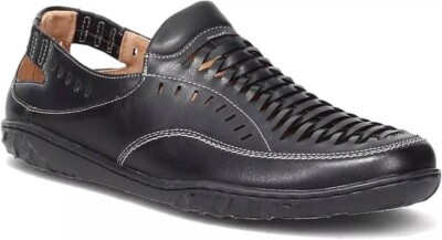 Stacy Adams Ibiza Woven Vamp Moc Toe Slip On, Black, Men Size 7 M NEW