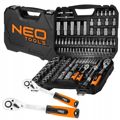 Neo Tools 1/2 1/4 Socket Screwdriver Bit Set 110 Pcs Automotive Mechanic Kit