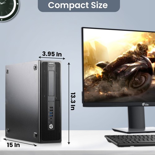 HP Z240 Gaming Desktop i5 PC 16GB 512GB M.2 SSD 2TB HDD 22" LED NVIDIA AMD Win11 - Picture 7 of 10