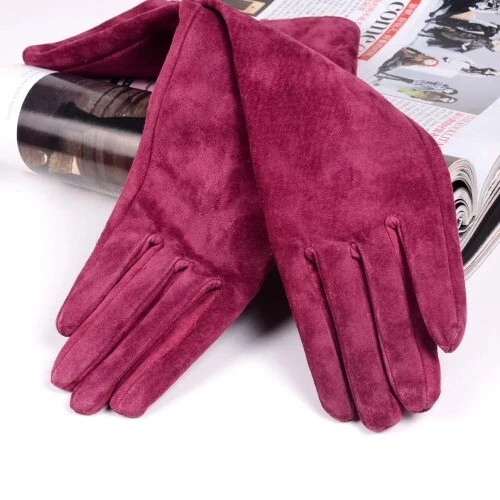 Women's Faux Suede Leather Party Long Evening Gloves Opera/Long Gloves - Image 4 of 4