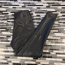 Women's Athleta All Over Gleam Tight Arbor Olive Faux Leather Size Medium 356179