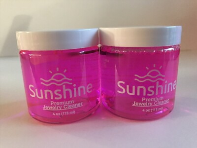 Sunshine Jewelry Cleaner! 2- 4oz Soaker Jars, Detail Brush! All Stones!