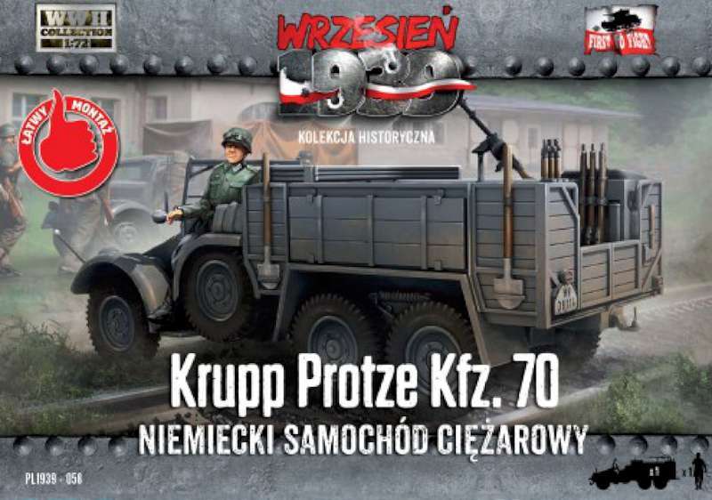 1/72 WWII Krupp Protze Kfz70 Army Truck w/Soldier | eBay