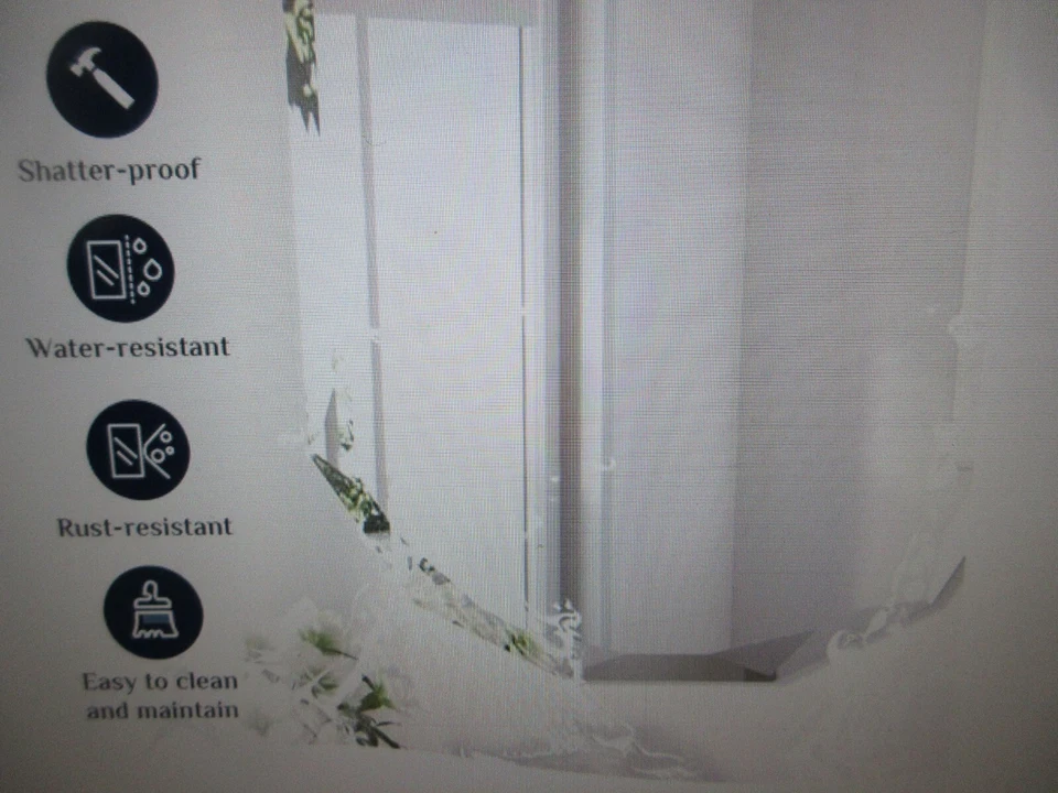 Pegasus 20 pulgadas W x 28 in. Espejo de tocador de baño de pared biselado ovalado H sin marco Foto 3 de 4