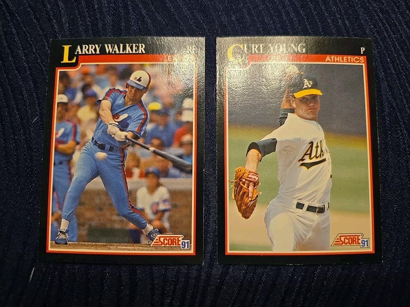 1991 Score Larry Walker 241# & Curt Young 236#