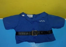 Build a Bear BABW Blue Black Belt Shirt / USA and One Star on Collar