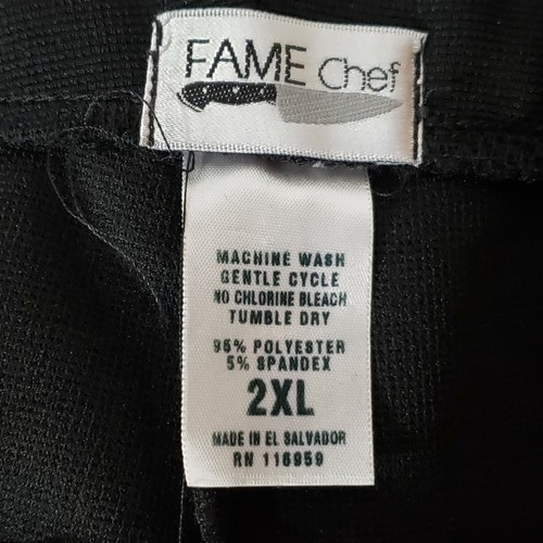 Women Chef Capri 2XL Black Knit Pull On Fame Fabrics Elastic Waist 36" W x 22" I - Picture 7 of 7