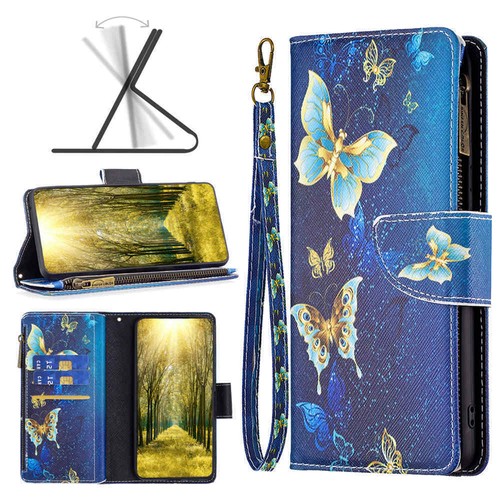 For Samsung S24 Ultra S23 S22 S21 S20 S10 Zipper Wallet Stand Leather Case Cover - Picture 9 of 56