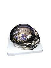 Lamar Jackson Signed Baltimore Ravens CHROME Mini Helmet JSA