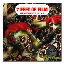 Hydrographic film Colored Zombie Girls hydro dipping 7' x 20" hydro dip