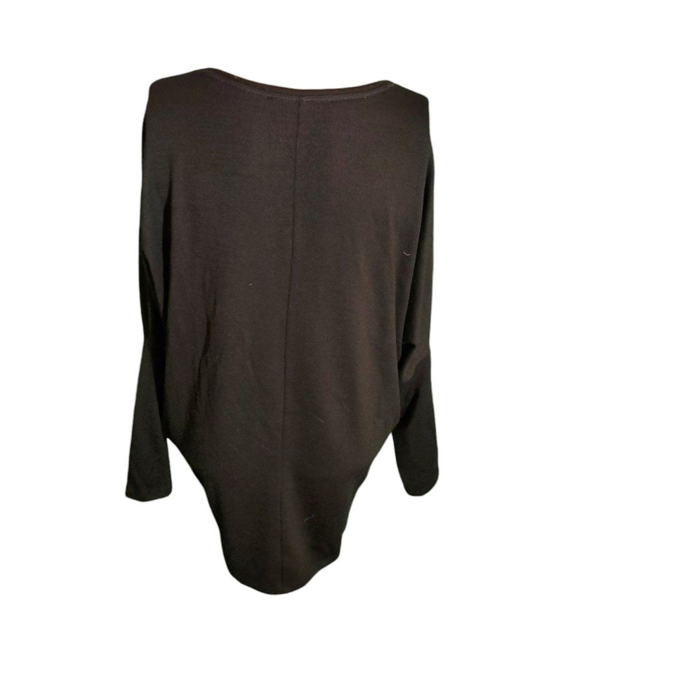 White House Black Market Sweater Oversized Dolman V Neck Pullover Black