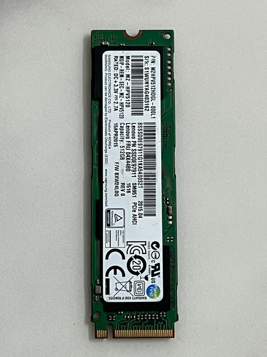 Samsung SM951 MZ-HPV5120 512GB M.2 2280 PCIe3.0 x4 AHCI SSD Samsung SM951 MZ-HPV5120 512GB M.2 2280 PCIe3.0 x4 AHCI SSD