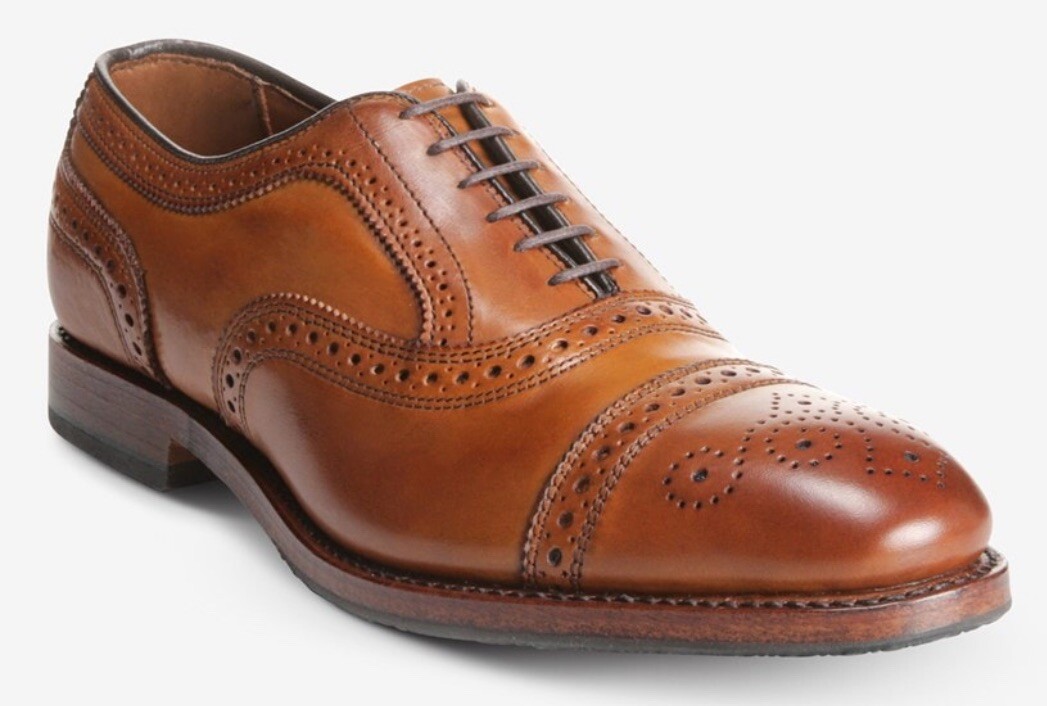 walnut brown dress shoes Allen Edmonds Strand Cap Toe Oxford Men’s Sz 10.5 Size:39.5