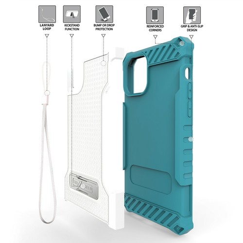 Military Grade Shockproof Hybrid Case w/Stand Cover+Tempered Glass for iPhone 11 - Picture 4 of 22