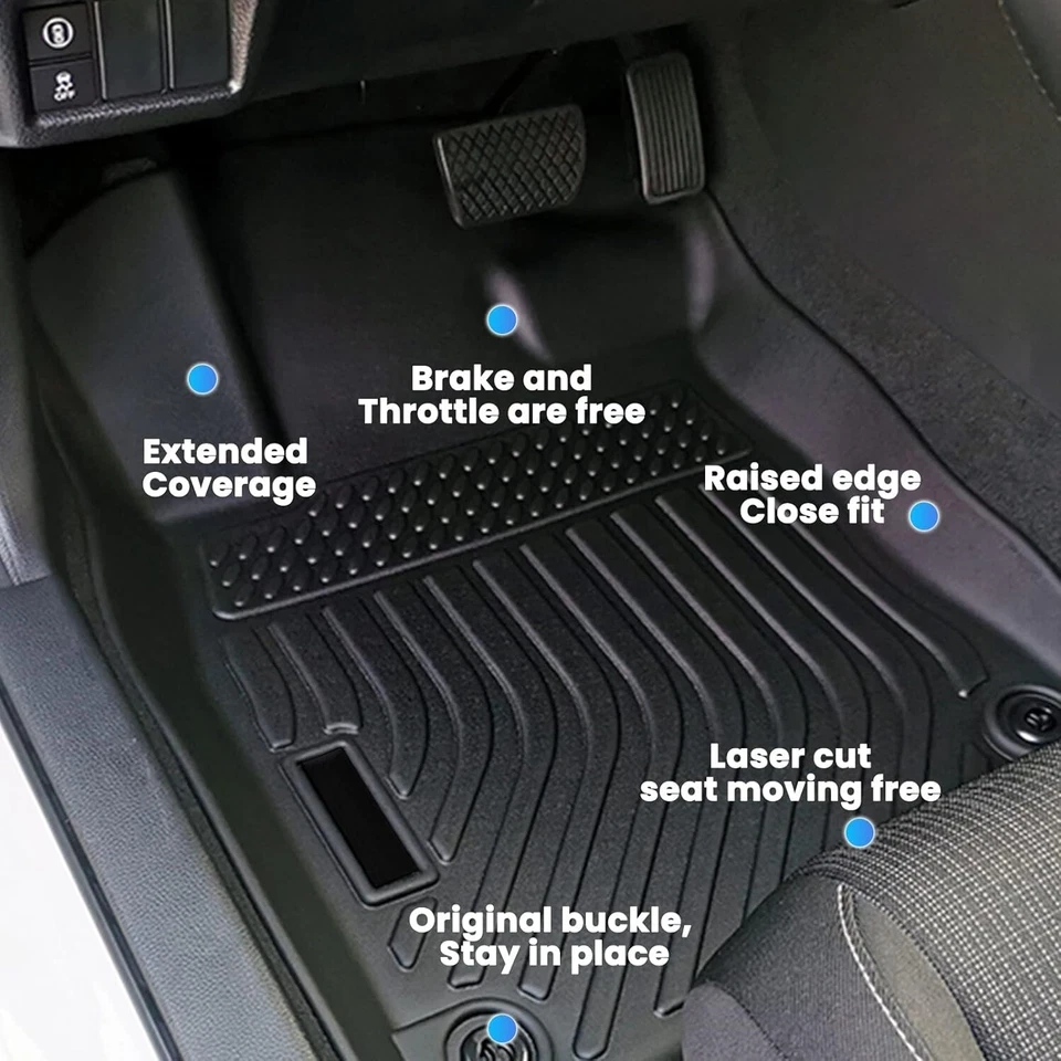 Alfombrillas para todo tipo de clima forros de goma para 2022 2023 2024 2025 Honda Civic Sedán Foto 4 de 4