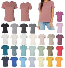 LADIES LIGHTWEIGHT, LOOSER FIT, COTTON BLEND, HEATHERED T-SHIRT, CREW NECK S-3XL