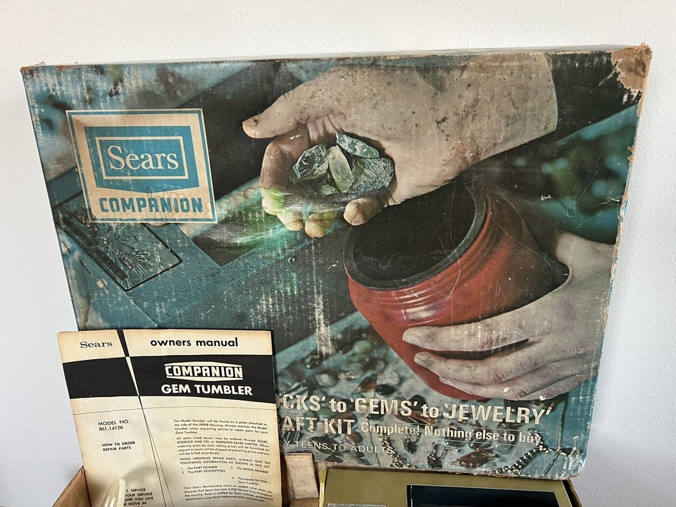 🍊Vintage Sears Companion Rock Gemstone Tumbler Kit Original Box