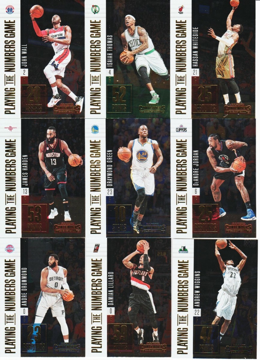 PLAYING THE NUMBERS GAME CARD LOT 17-18 CONTENDERS LILLARD JORDAN GREEN  WALL