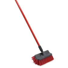 Dual Surface Floor Scrub Brush with Steel Handle