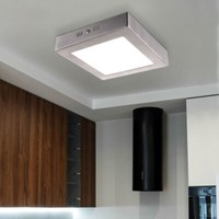 Deckenleuchte Deckenlampe Led Flurleuchte Silber Glas Wohnzimmerlampe Satiniert