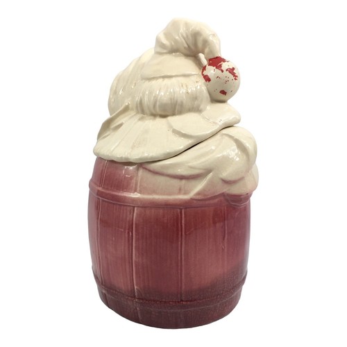 Vintage McCoy Clown Cookie Jar Pink Barrel Waving Smiling Ceramic Circus Scary - Picture 4 of 24