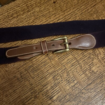 DOONEY & BOURKE Surcingle Brown Leather Wool Web Brass  display picture 3