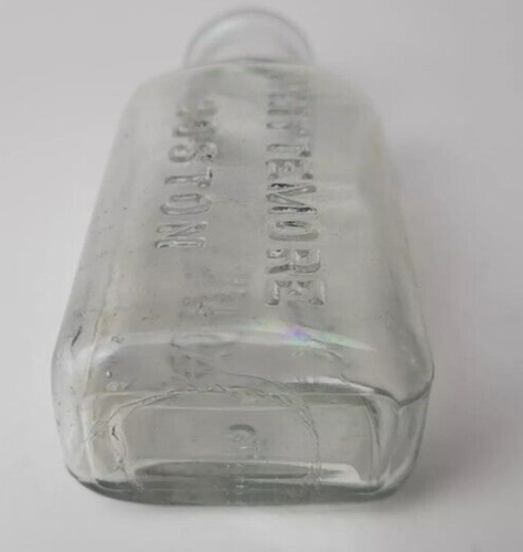 Botella de medicina Whittemore antigua coleccionable vidrio brillante francés 4,5" x 2" - Imagen 3 de 4