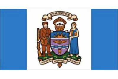 8cm 2xAufkleber Sticker Edmonton Flag Flagge Fahne Canada Alberta F1184