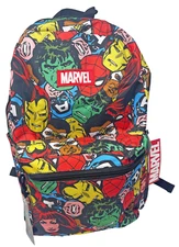 Marvel Comics Avengers 17" Backpack All Over Print Front Pocket New with Tags