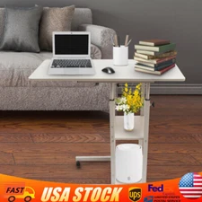 Rolling Computer Desk Adjustable Height Laptop Table Stand Desktop Home & Office