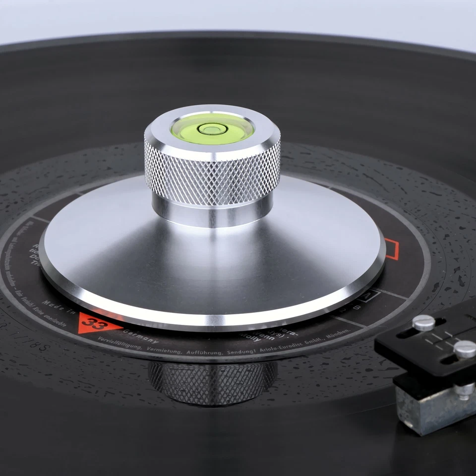 Stabilizzatore Pinza Peso Record Giradischi Alluminio Con Livella Bolle - Immagine 2 di 4