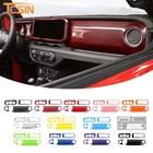 4Pcs Front Dashboard Navigation Panel Cover Trim Kit For Jeep Wrangler JL JT 24+