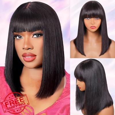 Lativ Bob Wig Black 14 Inch With Bangs